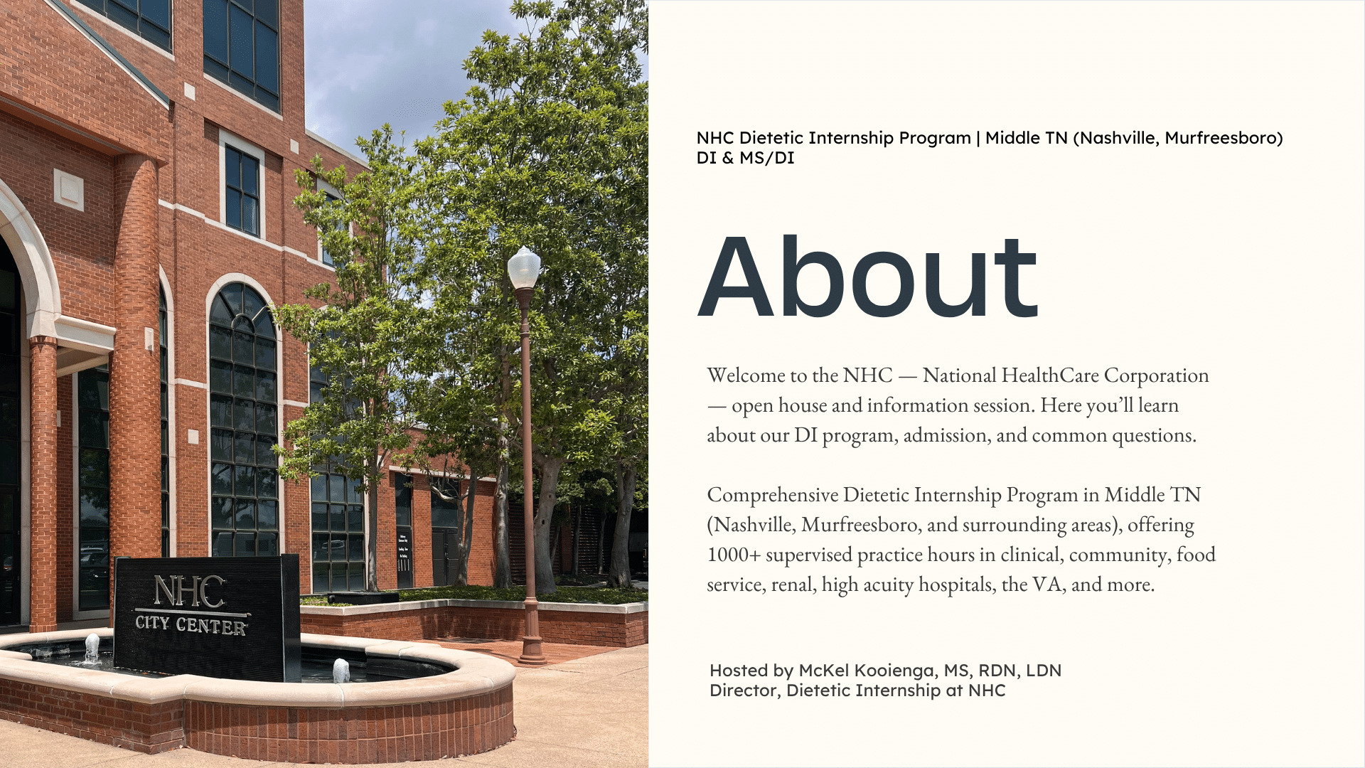 About NHC Dietetic Internship Program